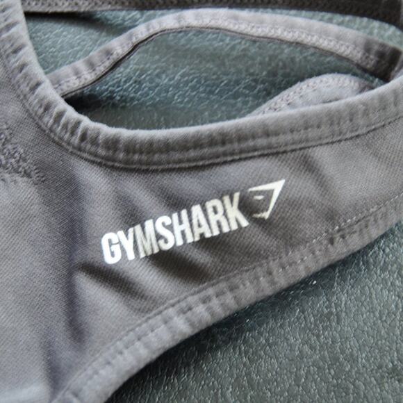 Gymshark Gray Sports Bra w/ White Logo - Picture 7 of 8